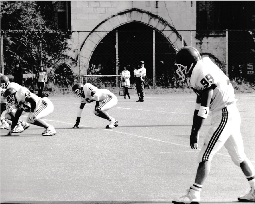 大学時代のアメリカンフットボールの試合